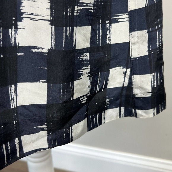 Theory Black Navy White Tank Dress OS One Size Checkered - Picture 10 of 11